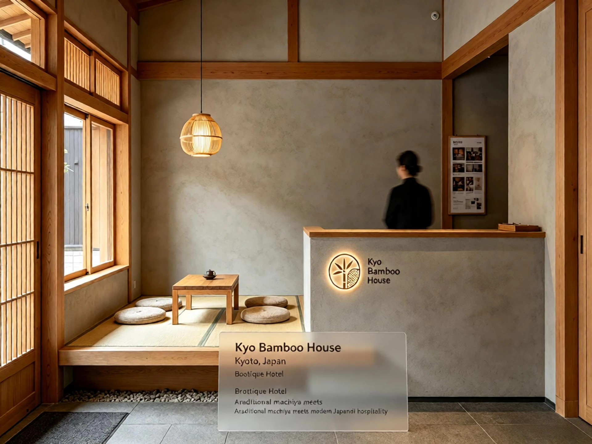 Kyo Bamboo House — Boutique Hotel in Kyoto, Japan featuring hand-woven bamboo and rattan pieces
