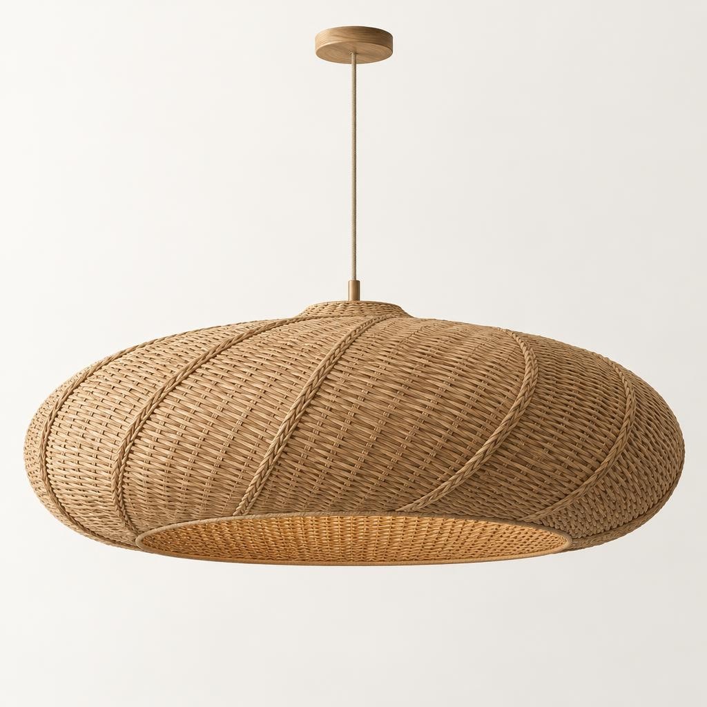 Harvest Cloud Wicker Pendant