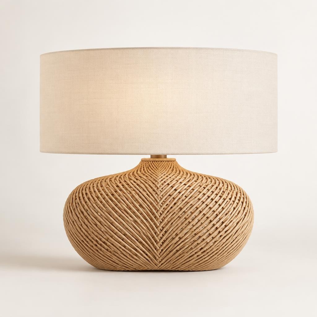 Quiet Loam Wicker Table Lamp