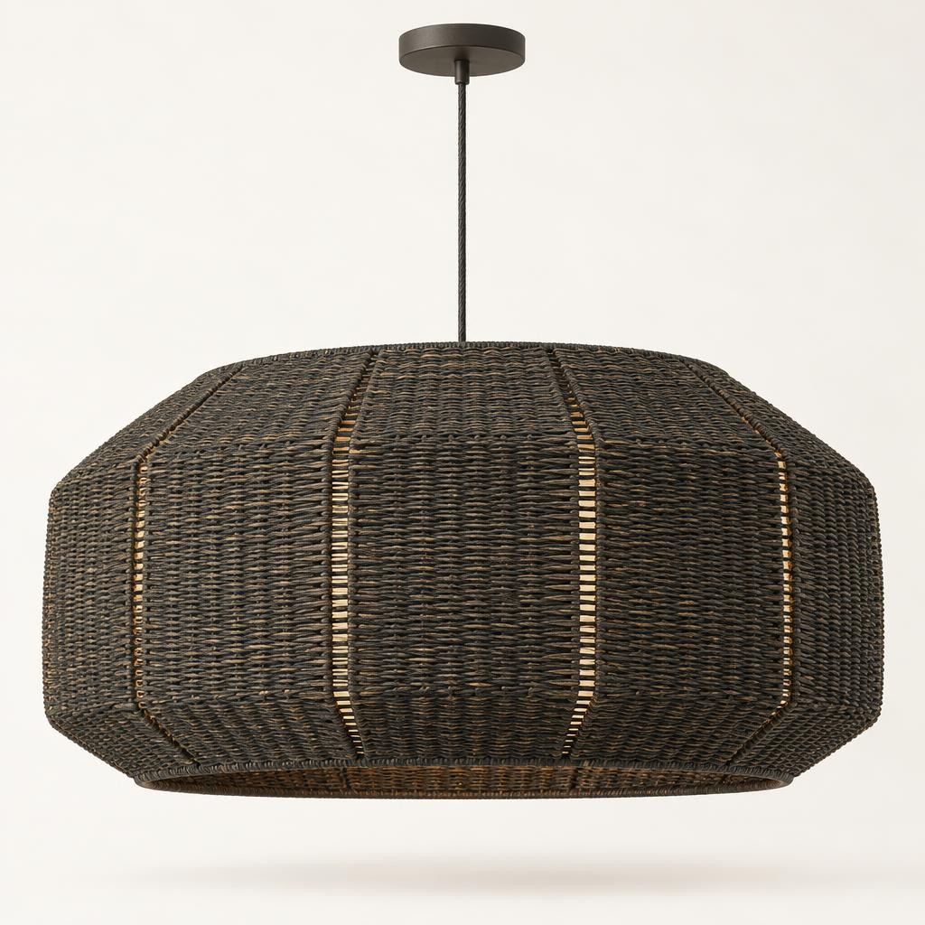 Ember Fold Wicker Pendant